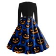 thumbnail image 4 of Womens Halloween Dress Pumpkin Funny Scary Breathable Quick‑Dry Retro Dress For Fall Holiday Events, 4 of 4