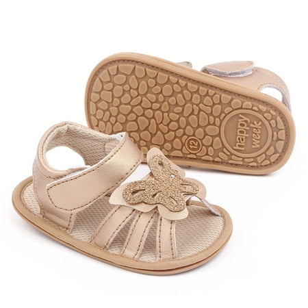 

Hunpta Kids Sandals Infant Girls Open Toe Shoes First Walkers Shoes Summer Toddler Paillette Butterfly Flat Sandals