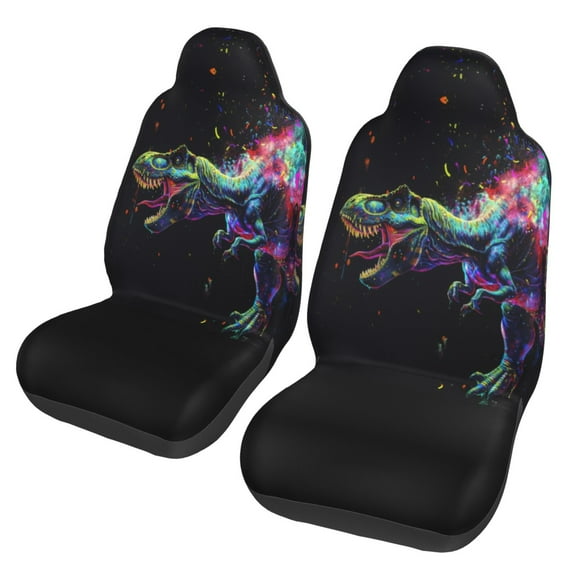 KAKALAD Galaxy Dinosaur 3 Car Accessories Seat Covers Set Vehicle Seat Covers Universal Front Seats Protector 2 Pcs
