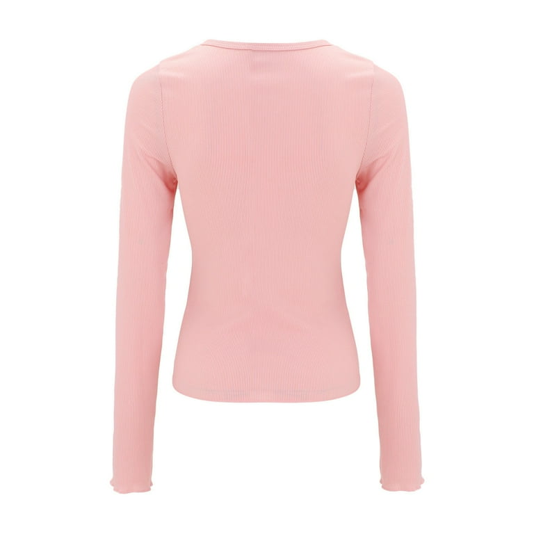 トップス laubeblanc Soft touch Logo T-shirts Long Sleeve Performance Shirt - Pink Surf Flag Logo T-Shirt