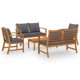 thumbnail image 2 of 5 Piece Garden Lounge Set with Cushion Solid Acacia Wood Outdoor Table and Chair Sets Outdoor Furniture Sets My Lux Decor Round, 2 of 6