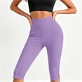 thumbnail image 5 of Diufon Capri Leggings for Women High Waisted Side Slit Stretch Cropped Pants Summer Casual Capris Yoga Pant, 5 of 8