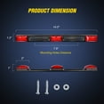 thumbnail image 6 of Nilight 1PC Red 9 Led ID Bar Marker Tail Black Stainless Steel Bracket for Truck Trailer Boat Identification Light, 6 of 8