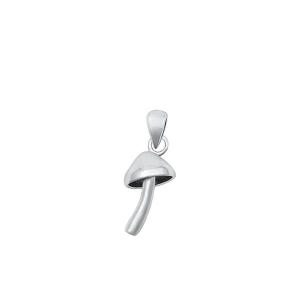 Sterling Silver Mushroom Pendant High Polished Charm .925 New Jewelry Female Unisex