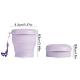 thumbnail image 3 of Guodhu Silicone Water Cup Portable Folding Water Cup For Travel Camping Outdoor, Collapsible Cup With Dustproof Cover And Hanging Rope, Heat Resistant Silicone Mug For Hot And Cold Drinks(Purple), 3 of 6