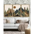 thumbnail image 2 of SHENIFY large 24x36in3pcs Natural Framed Set Sunrise Pine Tree Forest Nature Scenry Wilderness Landscape Mountain Wall Art Farmhouse Rustic Modern Art Decorative for Living Room Bedroom, 2 of 6