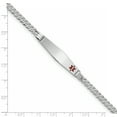 thumbnail image 3 of Bracelet Médical 14K WG Forme Diamant Rouge Émail Plat Maillons 7 Pouces, 3 of 3