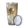 thumbnail image 2 of KLL Elegant Ivory Flower Print 40oz Stainless Steel Insulated Car Cup with Spillproof Lid - Keep Your Drink Hot or Cold on the Go-Straw Three-piece Set, 2 of 8