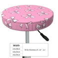 thumbnail image 4 of Lsque Beautiful pink bow Pattern Round Bar chair cushion covers Velvet Fabric Premium Comfort Protects from Scratches and Stains for 14-17 Inch Chair-14 inch, 4 of 7