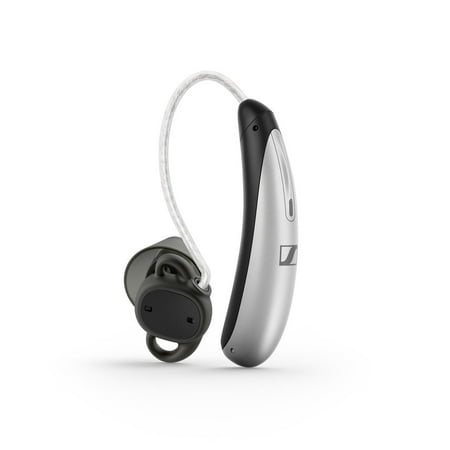 Sennheiser - All-Day Clear Slim - OTC Self-Fitting Hearing Aid for Mild to Moderate Hearing Loss – All-Day Wear & Bluetooth - Gray