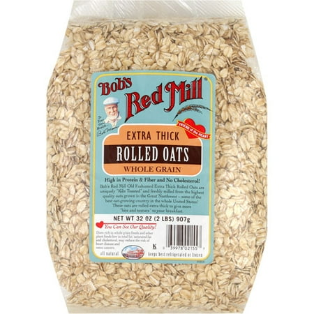 Bob's Red Mill Extra-Thick Whole Grain Rolled Oats, 32 oz (Pack of 4)