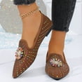 thumbnail image 6 of Dpityserensio Flats Shoes Women Dressy Comfortable Style Flat-Bottom Shallow Mouth Rhinestone Pointed ToeBottom Moccasins Flat Shoes, 6 of 9