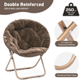 thumbnail image 5 of MoNiBloom Faux Fur Saucer Chair for Adults, Comfy Fluffy for Living Room Bedroom Dorm Apartment, with Thick Padded & Folding Metal Frame (Beige), 5 of 10