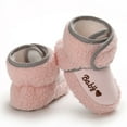 thumbnail image 2 of Emy Dola Newborn Baby Boy Girl Soft Fleece Booties Stay On Infant Slippers Socks Shoe Non Skid Gripper Toddler First Walkers Winter Ankle Crib Shoes 0-12M, 2 of 7