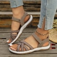 thumbnail image 3 of Hiking Sandals Women Comfrtable Arch Support Beach Vacation Camping Casual Soft Sole Sport Athletic Shoes 1Khaki Size 8, 3 of 7