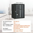 thumbnail image 5 of KFFKFF 15U Wall-Mounted Server Cabinet, Supports up to 500 lbs, Features Lockable Tempered Glass Door and Caster Wheels, Made of Q235 Carbon Steel, Ideal for IT and A/V Equipment, 5 of 9