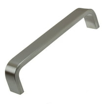 GlideRite 5 in. Center Solid Steel Rounded Corner Flat Bar Pull Cabinet Hardware Handles, Satin Nickel, Pack of 5