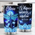 thumbnail image 2 of Tumbler Dragonfly Gifts For Women Whisper Words Of Wisdom Let It Be Coffee Cup With Name 20 Oz Insulated Tumblers Dragonfly Flower Print Stainless Steel Mug, 2 of 6
