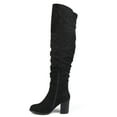 thumbnail image 3 of Journee Womens Kaison Stacked Heel Over The Knee Boots, Widths Available, 3 of 10