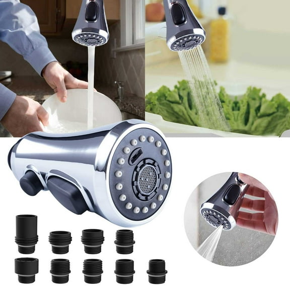 Oliegs Heated Blanket Pull Down Spray Head For Kitchen Faucet Sink Faucet Pull Head Accessories Horn Button 9 Function Shower Head Adapters Chocolate
