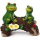 thumbnail image 1 of Estatua de jardín al aire libre Esculturas decorativas Rana de jardín en el puente Patio Decoraciones de arte Creatividad Adornos prácticos Artesanía de resina 21.5x10.5x18cm. Afortunado Sencillez, 1 of 5