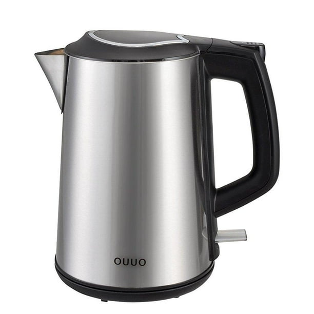 ouuo cordless stainless steel double wall electric water kettle 1.9