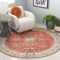 thumbnail image 2 of SAFAVIEH Arizona Shirley Oriental Machine Washable Area Rug, Rust/Beige, 6' x 6' Round, 2 of 8