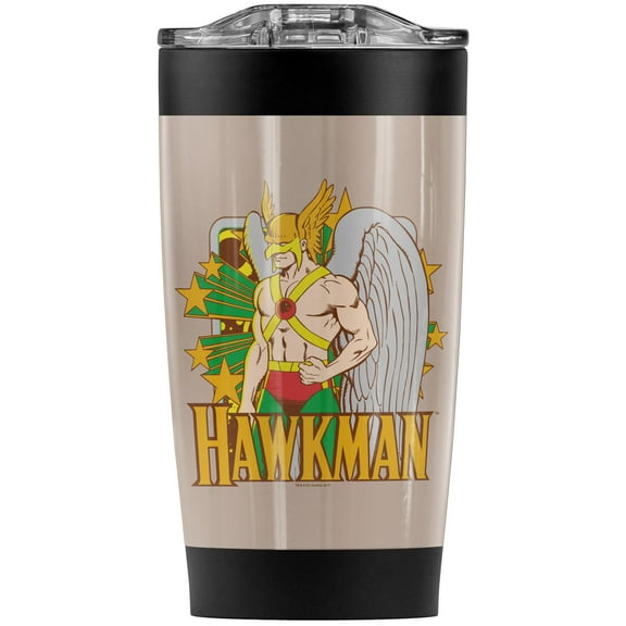 Justice League Hawkman Stars Stainless Steel Tumbler 20 oz Coffee Travel Mug/Cup, Vacuum Insulated & Double Wall with Leakproof Sliding Lid | Great for Hot Drinks and Cold Beverages