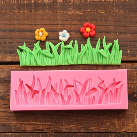 FOMIYES 1Pack Silicone Mold Grass Shape Pink 12.4x4.3x1.3in Food Grade Non-Sticky Diy Making Baking Tool