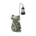 thumbnail image 2 of Estatua de rana con luz solar perfecl para exteriores adorno de resina, 2 of 8