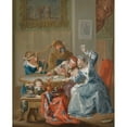 thumbnail image 2 of Johann Georg Platzer 20x24 Black Ornate Framed Double Matted Museum Art Print Titled: The Card Game, 2 of 5
