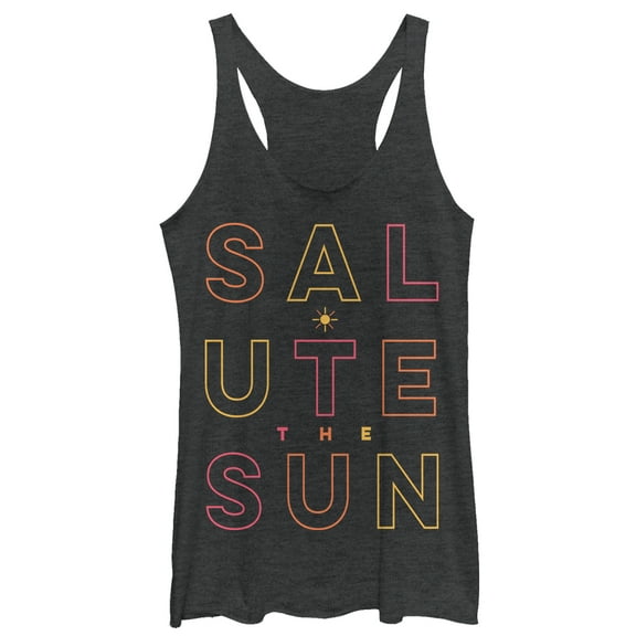 Women's CHIN UP Sun Salute Racerback Tank Top Black Heather X Small
