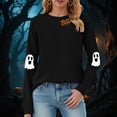 thumbnail image 2 of enyan Women Halloween Shirt Funny Pumpkin Ghost T-Shirts Long Sleeve Holiday Fall Tee Tops Women Halloween Shirts Black,S, 2 of 7