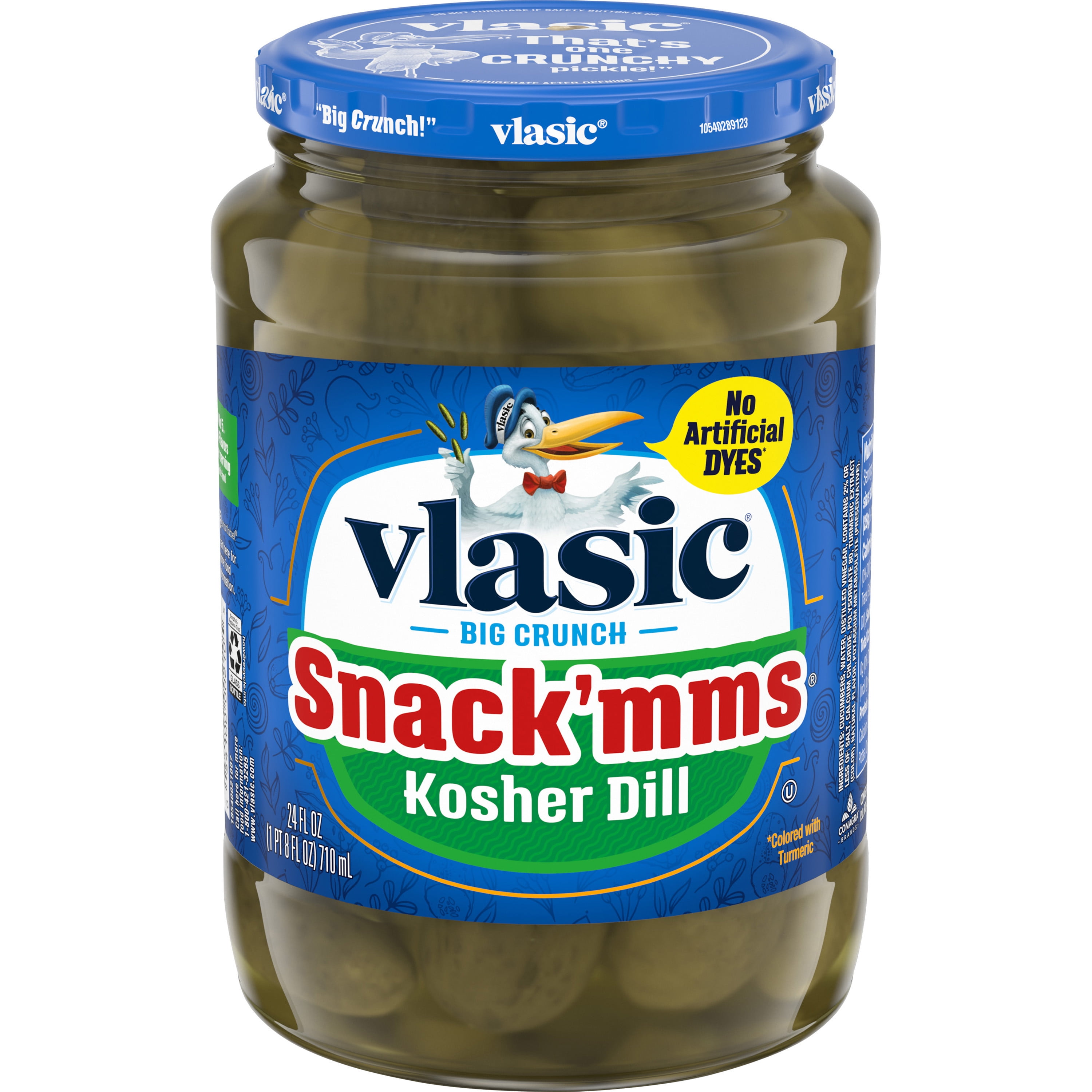 Vlasic Snack'mms Kosher Dill Pickles, Mini Dill Pickles, 24 Oz Jar