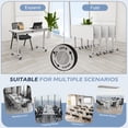 thumbnail image 3 of 47.2" Conference Table, 2 Pack Foldable Flip Top Modular Table with Silent Lockable Wheels, Space-Saving Mobile Training Desk for Office, Classroom & Meeting Spaces, White2, 3 of 7