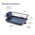 thumbnail image 2 of 3-Piece Multi-Functional Dish Drying Rack with Drain Board & Utensil Holder, Navy Blue, 2 of 5