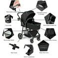 thumbnail image 4 of Infans 2 In 1 Foldable Baby Stroller Kids Travel Newborn Infant Buggy Pushchair Black, 4 of 6