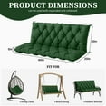 thumbnail image 5 of Snubbull Swing Replacement Cushion, Outside Bench Cushion with Backrest, 2-3 Seater Cushion with 6 Ties for Outdoor Furniture, 60 x 40 x 5 Inches Porch SwingCushion Garden Bench, Green, 5 of 7