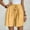 Yellow, variant on Zynviq Casual Shorts for Women Summer Drawstring Beach Solid Wide Leg Elastic Burmuda Shorts Shorts Women L