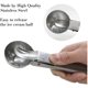 thumbnail image 2 of Cuchara para helado de acero inoxidable macizo, 2 paquetes de cuchara para helado de acero inoxidable con gatillo fácil, cuchara para frutas, cuchara para melón de agua, 2 of 8