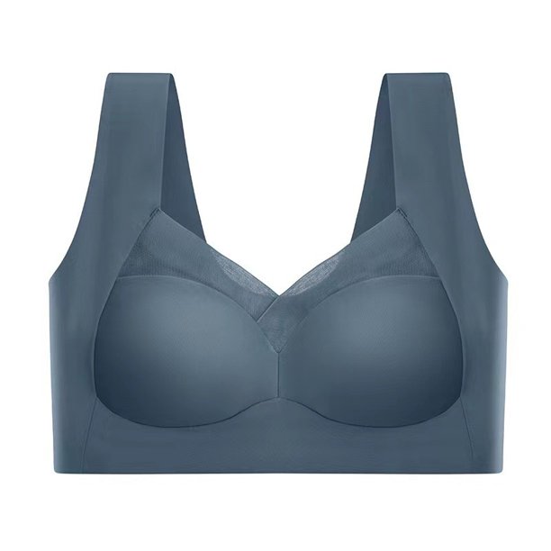 Sujetador deportivo de una pieza con copa fija y sin costuras, de seda helada, fino y hermoso, con espalda envuelta y sin aros para mujer