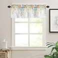 thumbnail image 3 of nqOlkjepod Flower Leaf Farmhouse Short Window Curtain Valances, Country Style Colored Flower Branch Plant Rod Pocket Kitchen Valances for Living Room Bedroom Bathroom Cafe, 1 Panel - 54" x 18", 3 of 8