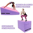 thumbnail image 2 of Gymnastics Wedge Mats 33" X 23.6" X 13.4" Folding for Home Use | Incline Mat Cheese Wedge With Zip Fastener, Waterproof Vinyl Cover, EPE Foam for Exercise, Tumbling, Yoga, Pilates, Pink Purple, 2 of 7