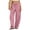 Pink, variant on Domzest Striped Pants for Women Drawstring Elastic High Waist Wide Leg Linen Blend Trousers Casual Comfy Palazzo Pants with Pockets Black XL