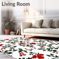 thumbnail image 2 of ODIKA 5x7 Machine Washable Non-Slip Area Rug, Twinkling Bell with Festooned Holly Berry Art Design High Traffic Rug, White, 645836, 2 of 7