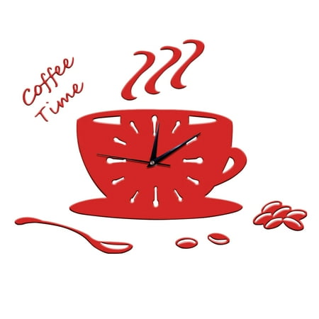 ELAYARD Minimalist Wall Clock Modern Red Acrylic 1Pcs