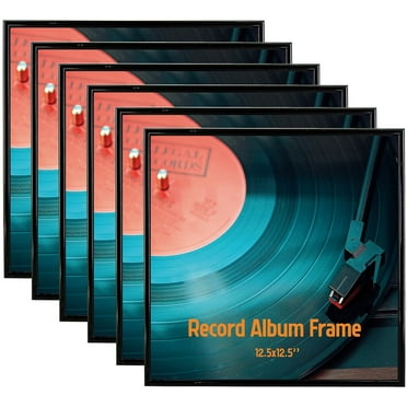 Home&Habitat 12.5x12.5 Black Photo Album Frame, 6 Pack, Record Album Frames,Holds 12.5x12.5 Photos