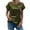 Army Green-23, variant on Mittory Women's Short Sleeve Satin Blouses Casual Loose Crewneck Silk Shirts Roll Up Sleeve Tunic Tops