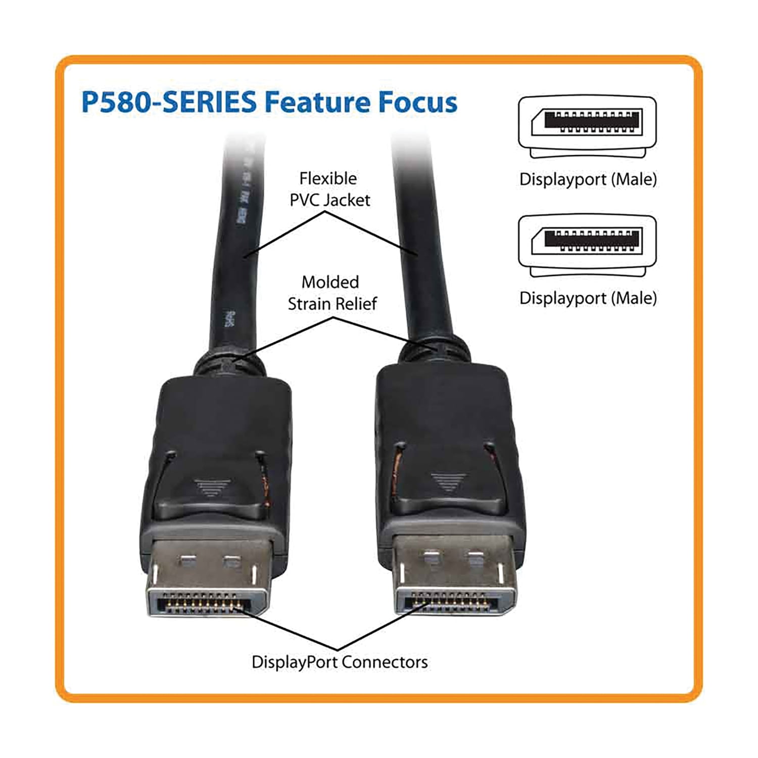 Tripp Lite, P580-010, DisplayPort Cable, 1, Black