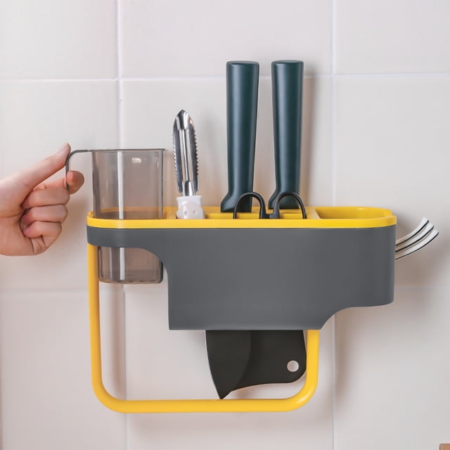 TIMIFIS Kitchen Shelf Wall Hanging Seasoning Storage Knife Rack Multifunctional Space Pendant Holder Hook Accessories -